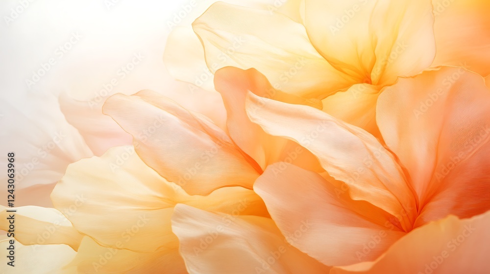Fototapeta premium Delicate Peach Flower Petals Softly Unfurling