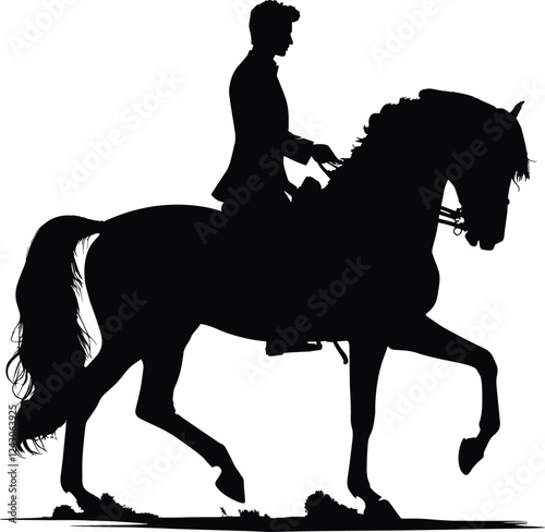 Horse rider silhouette, Dressage Silhouette - Equestrian Silhouette, Horse and Rider