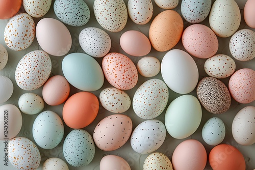 Wallpaper Mural Vibrantly colored Easter eggs in various pastel shades arranged in a joyful and festive display, perfect for holiday designs. Torontodigital.ca