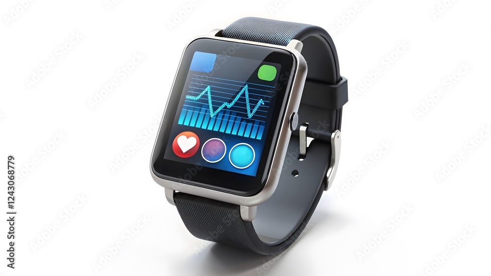 Smartwatch with White Band on White Background Smartwatch with White Band on White Background