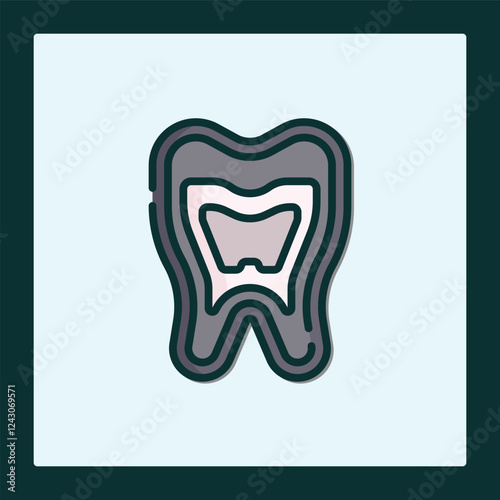 Decayed Tooth Icon: A Minimalist Dental Graphic