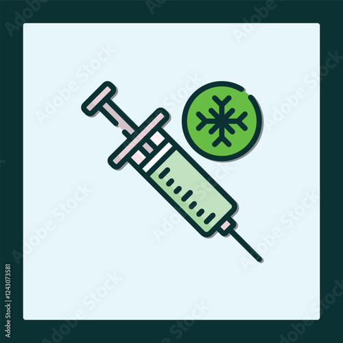 CryoAnesthesia Icon: Frozen Syringe Illustration