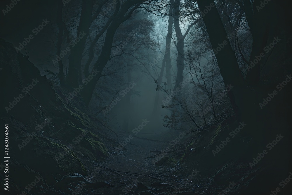 Obraz premium Dark Atmospheric Natural Background with Gloomy Textures and Shadowy Ambiance