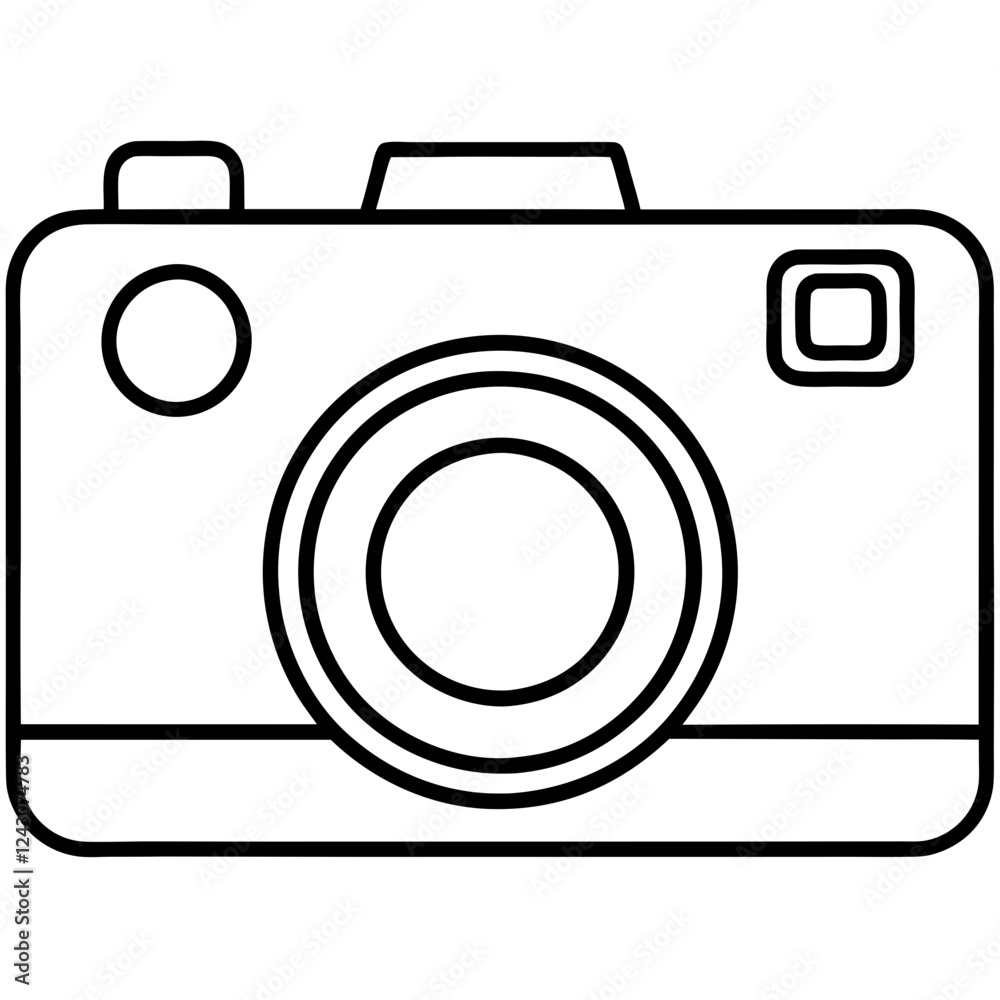 vector image of a camera in minimalist style with saved copies vector image of a camera in minimalist style with saved copies