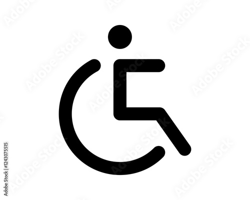 Bold black accessibility symbol, perfect for websites, apps, or print materials promoting inclusivity.  Clean, minimalist design ensures easy readability and versatility.