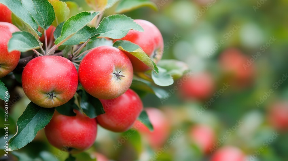 Vibrant red mini apples adorned with lush green leaves, perfect for digital designs or decorative elements, seamless transparency. Vibrant red mini apples adorned with lush green leaves, perfect for digital designs or decorative elements, seamless transparency.