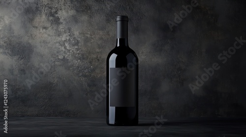 Elegant Red Wine Bottle Mockup: Dark Background