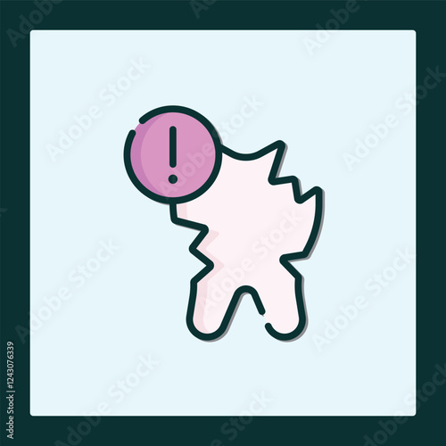 Broken Tooth Icon: Urgent Dental Alert Graphic