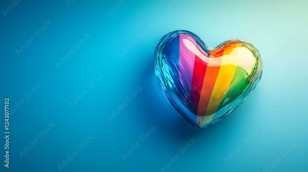 Valentines Day rainbow heart shaped balloon Valentines Day rainbow heart shaped balloon
