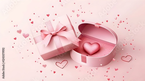 Valentines day gifts with pink background