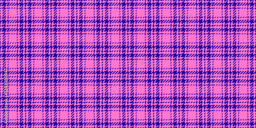 Tape textile plaid vector, rectangle seamless background fabric. Brand pattern check texture tartan in pink and indigo colors.