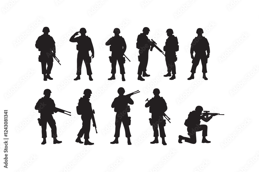 Salute Army Silhouette Bundle Salute Army Silhouette Bundle