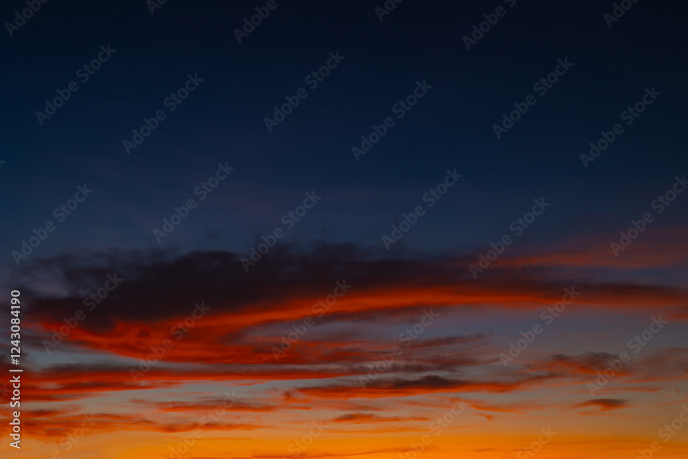 Obraz premium Dramatic clouds at sunset or sunrise. Partly cloudy sky