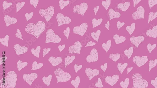 Wallpaper Mural Animated pink hand drawn heart doddles. Loop motion graphic. Torontodigital.ca
