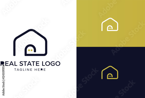 Real State Logo with modern style for Construction, architecture, residence, hotel, property business, home interior or exterior