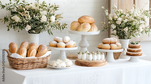 Wallpaper Mural Easter celebration pastel decor and egg bakery display for festive indoor vibes Torontodigital.ca