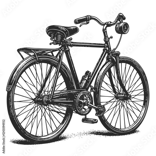 vintage bicycle isolated on white