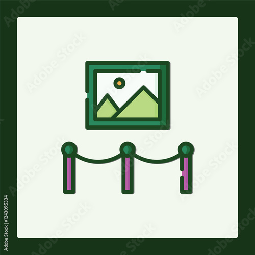 Art Gallery Icon: Minimalist Museum Artwork Display
