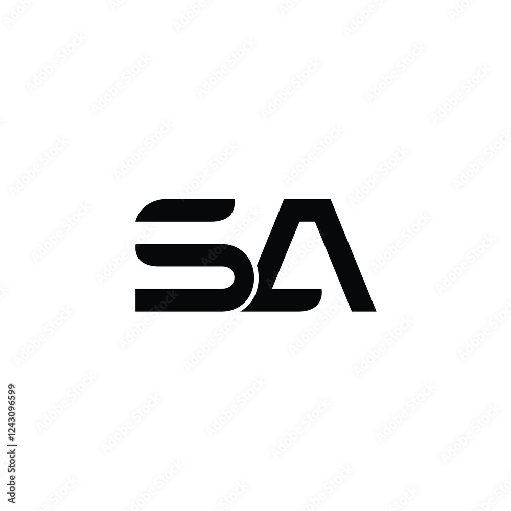 SA monogram logo design letter text name symbol monochrome logotype alphabet character simple logo SA monogram logo design letter text name symbol monochrome logotype alphabet character simple logo