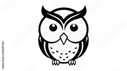 very simple shape of a cartoon owl vector illustration