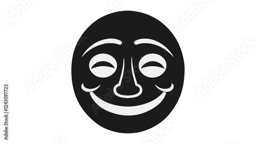 angry mask vector illustration, black evil smiling face vector illustration mask