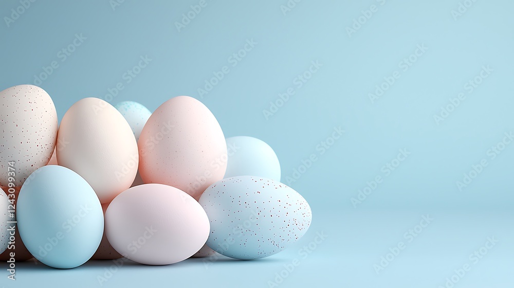 Easter day celebration with pastel tone easter eggs delightful spring ambiance Easter day celebration with pastel tone easter eggs delightful spring ambiance