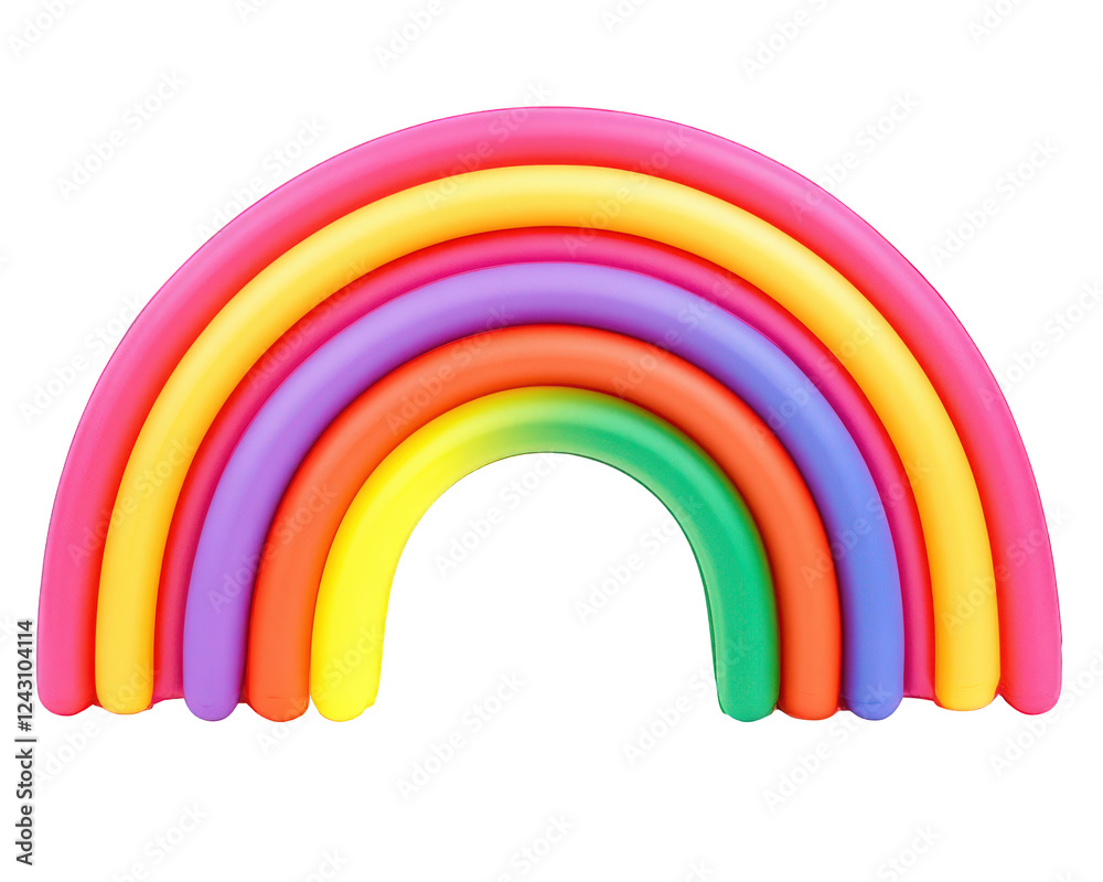 Obraz premium Colorful rainbow arch made of soft, flexible material, perfect for play. This vibrant decoration adds joy and creativity to any space