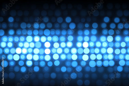Blue bokeh lights create abstract background