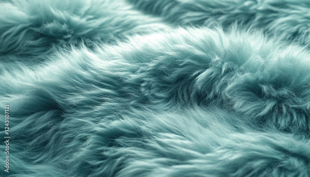 Obraz premium Soft Teal Fur Texture Abstract Background