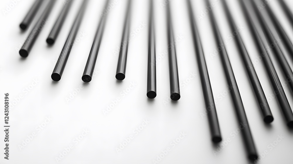 Detailed look at plastic straws arranged neatly Detailed look at plastic straws arranged neatly