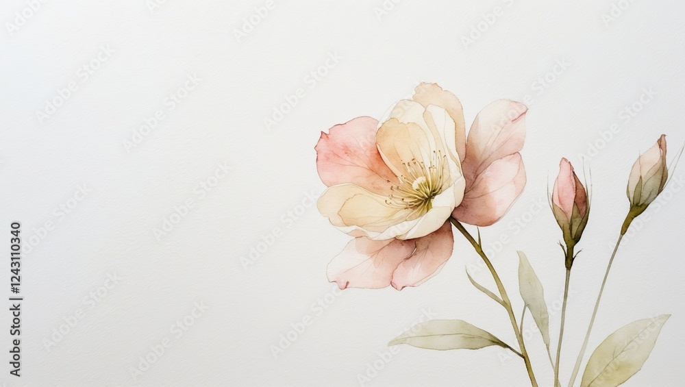 Delicate floral arrangement featuring soft peach blooms against a neutral background Delicate floral arrangement featuring soft peach blooms against a neutral background
