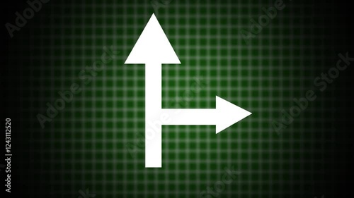 abstract up and right arrow animation flat style icon design of direction web forward. 4k motion graphic animation.
