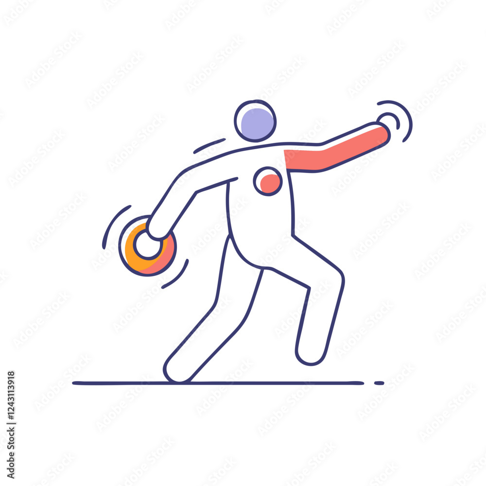 Obraz premium discus throw icon, discus throw vector illustration-simple illustration of discus throw, perfect for discus throw logos and icons