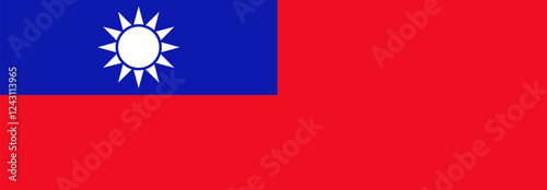 National Flag of Taiwan, vector illustration.