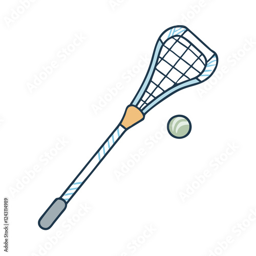 lacrosse stick and ball icon, lacrosse stick and ball vector illustration-simple illustration of lacrosse stick and ball, perfect for lacrosse stick and ball logos and icons