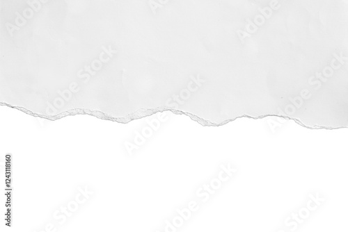 Realistic torn paper edge. Ripped white paper mockup isolated on transparent background. Piece of rip paper PNG. mockup template