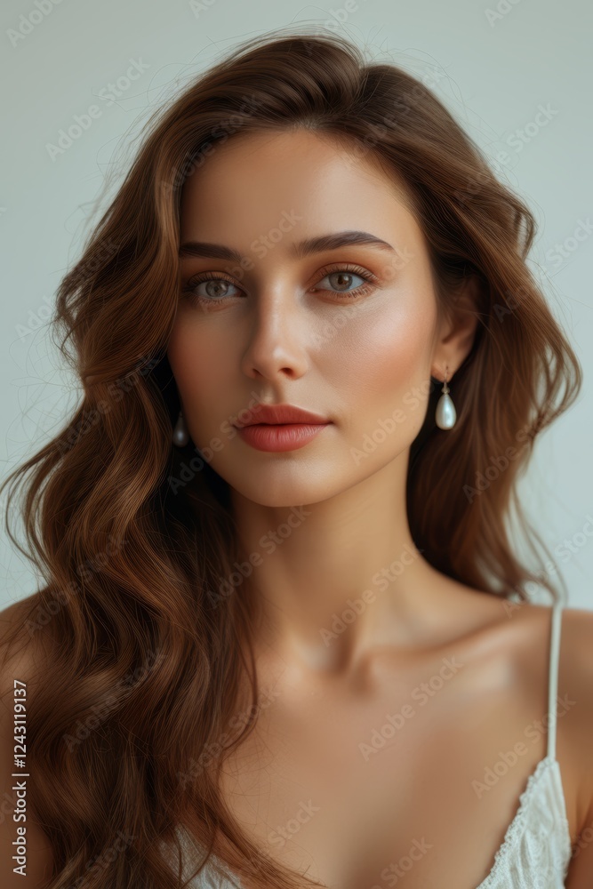 a close up of a woman with long hair wearing a white dress a close up of a woman with long hair wearing a white dress
