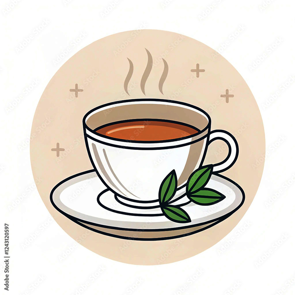 Minimal organic cup of coffee logo on white background Minimal organic cup of coffee logo on white background