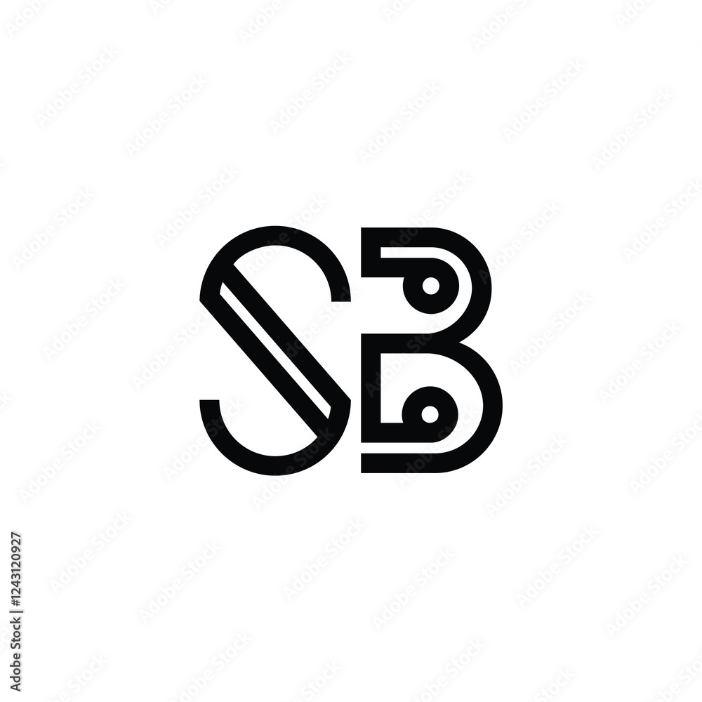 SB monogram logo design letter text name symbol monochrome logotype alphabet character simple logo SB monogram logo design letter text name symbol monochrome logotype alphabet character simple logo