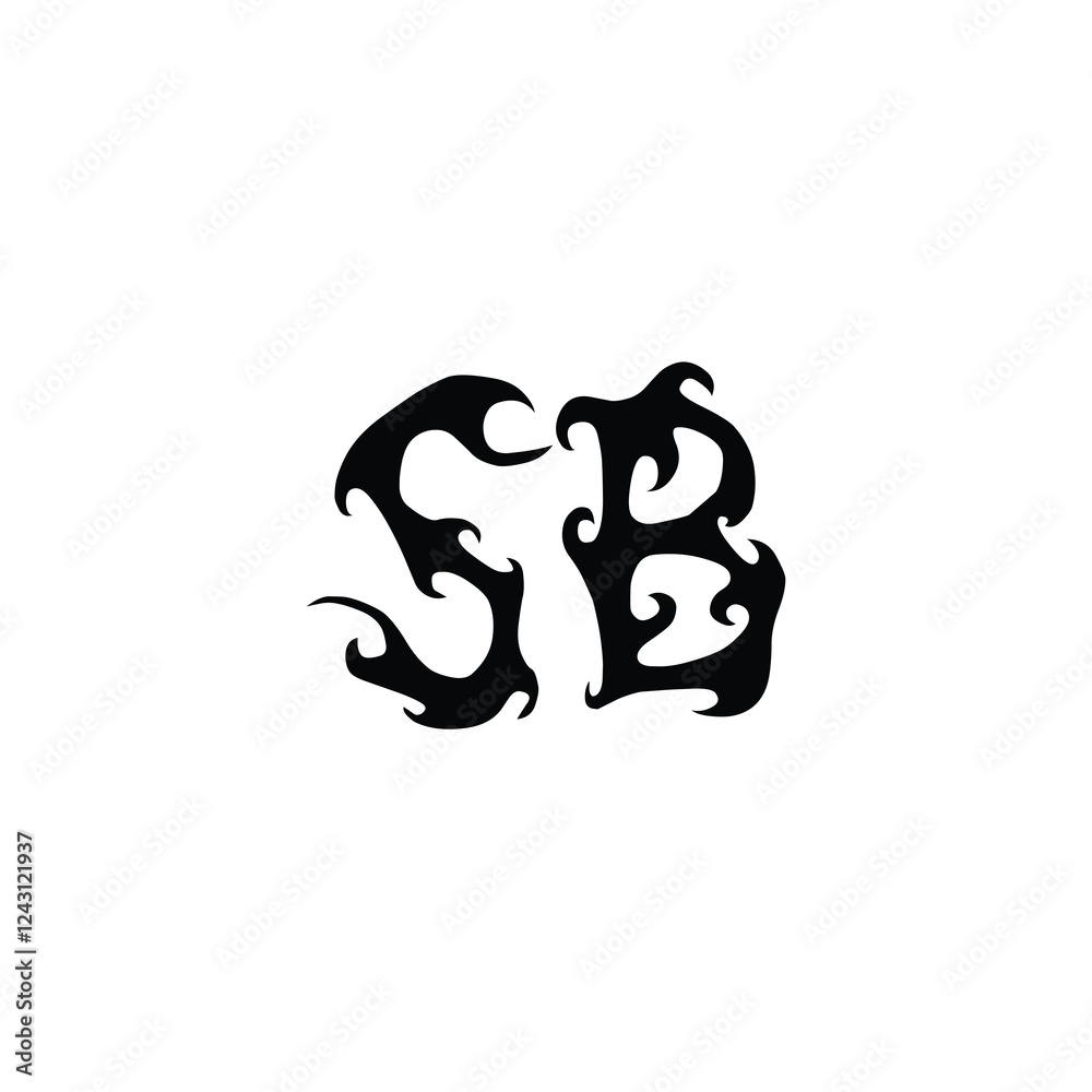 SB monogram logo design letter text name symbol monochrome logotype alphabet character simple logo SB monogram logo design letter text name symbol monochrome logotype alphabet character simple logo