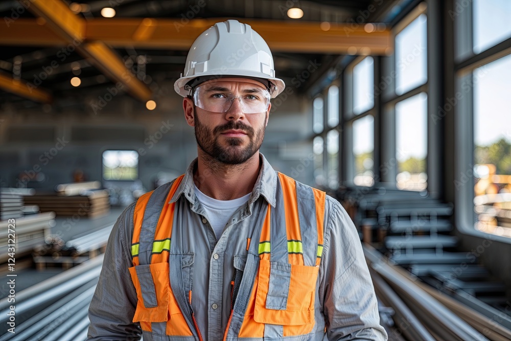 Construction Worker Excelling in Supervision Multitasking and Organization Skills on Job Site Construction Worker Excelling in Supervision Multitasking and Organization Skills on Job Site