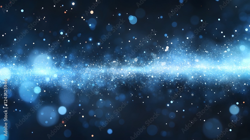 Obraz premium Breathtaking cosmic landscape showcasing a mesmerizing night sky filled with glittering stars swirling nebulae and captivating celestial phenomena This stunning digital evokes a sense of wonder