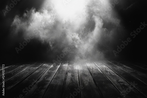 Dramatic black and white photograph of stormy sky