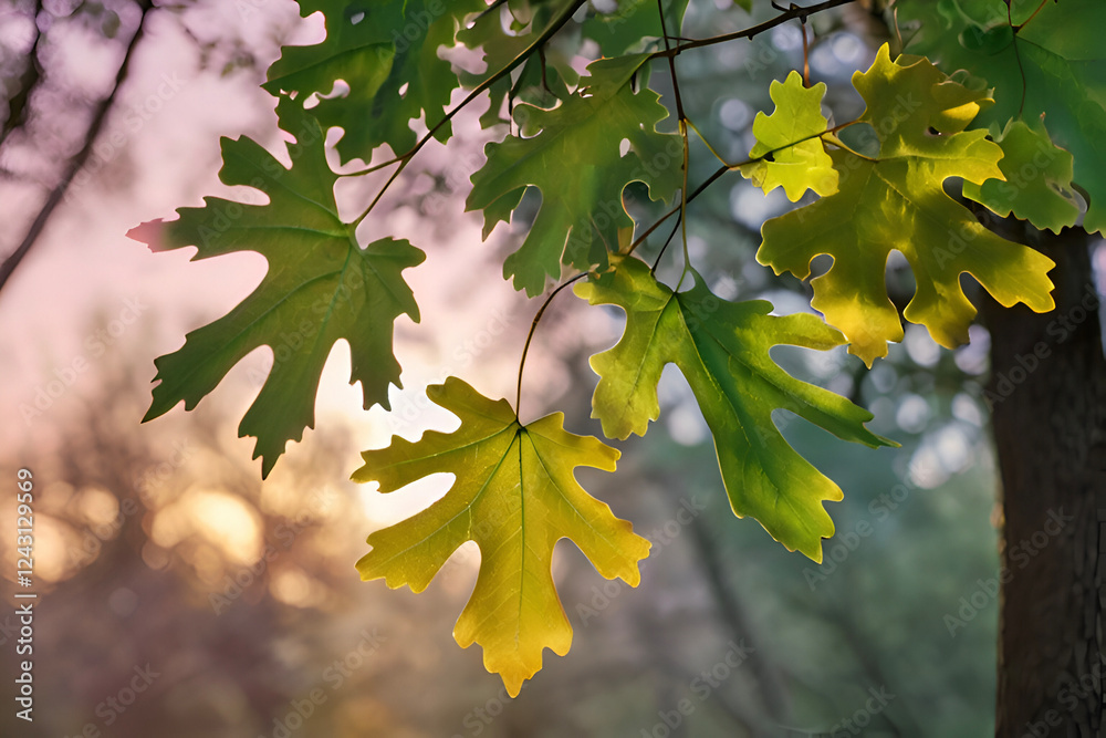 Stunning autumn oak leaves with rich seasonal colors. Stunning autumn oak leaves with rich seasonal colors.