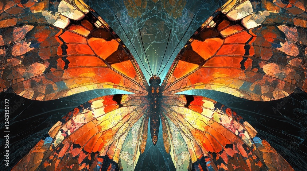 Fototapeta premium Intricate Fractal Patterns Morphing into Abstract Butterfly Design