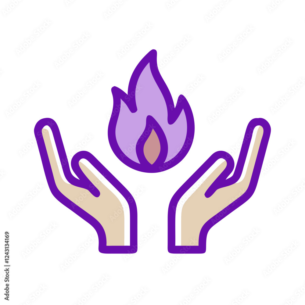 Hands gently cupping a vibrant flame representing the connection between spiritual practices and psychology Hands gently cupping a vibrant flame representing the connection between spiritual practices and psychology