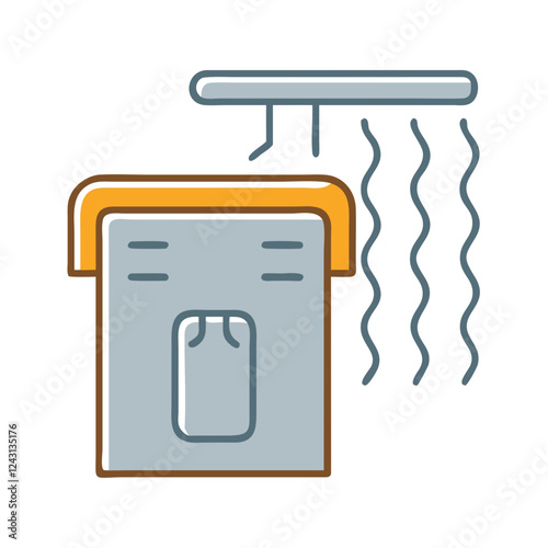 Clothes Dryer icon illustration with steam in minimal design