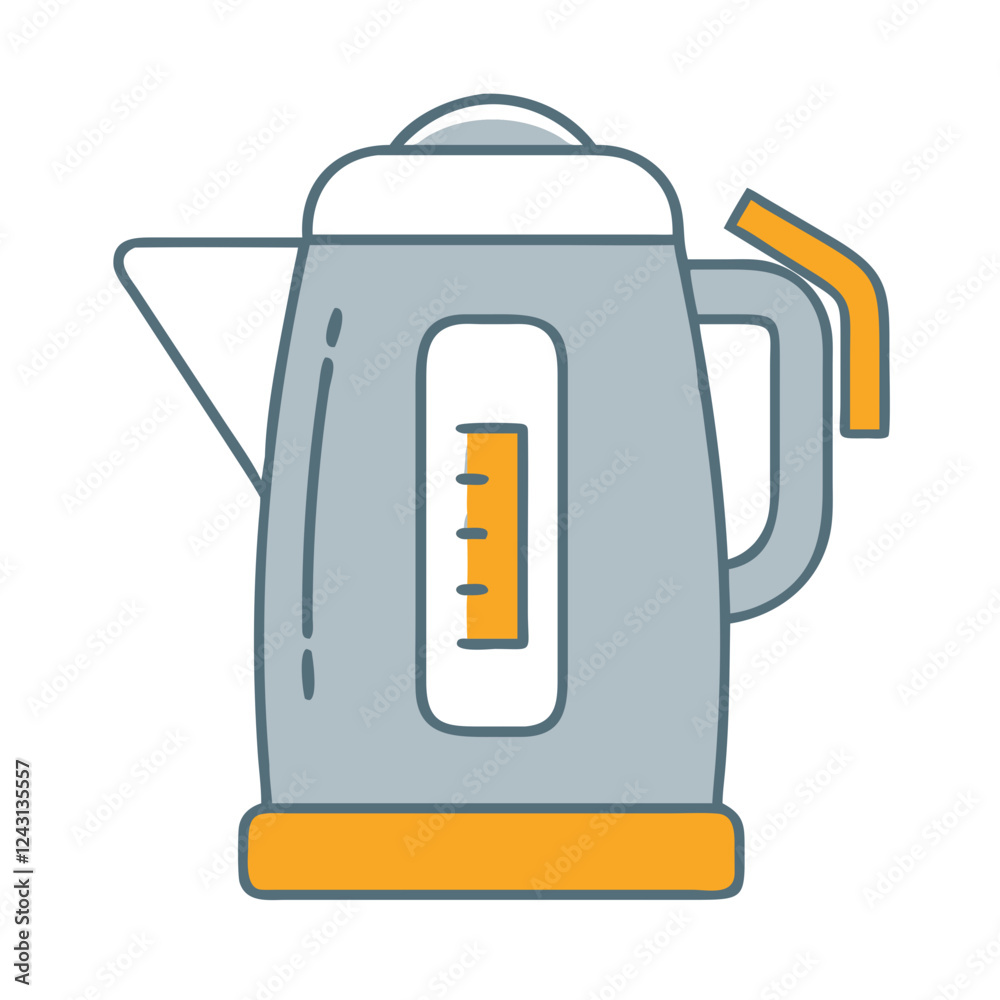 Electric Kettle illustration on white background Electric Kettle illustration on white background