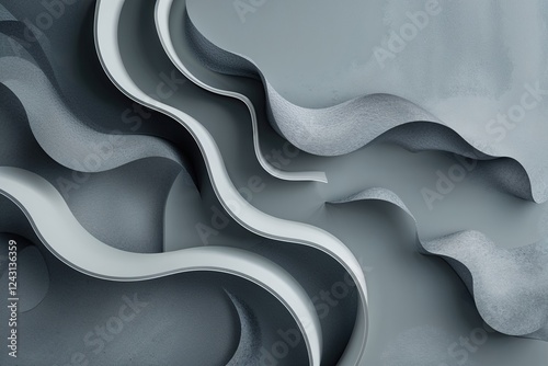 Elegant Curvilinear Grey Background with Smooth Textured Design