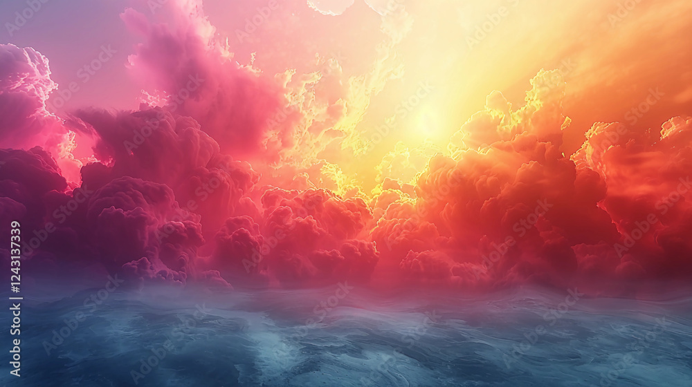 Naklejka premium sunset over the sea